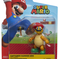 Super Mario 4 Inch Action Figure World Of Nintendo Wave 15 - Captured Hammer Bro with Hammer