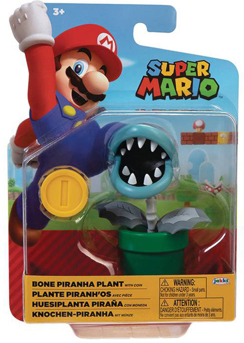 Super Mario World Of Nintendo 4 Inch Action Figure Wave 21 - Bone Piranha Plant