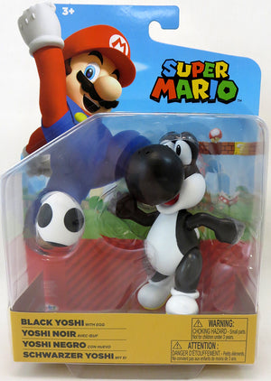 Super Mario World Of Nintendo 4 Inch Action Figure Wave 22 - Black Yoshi with Egg