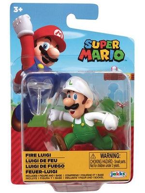 Super Mario 2.5 Inch Mini Figure World Of Nintendo Wave 25 - Fire Luigi