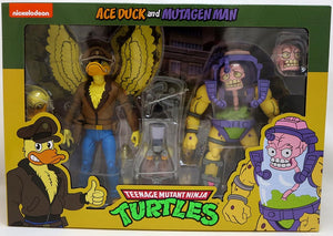 Teenage Mutant Ninja Turtles 1990 Cartoon 7 Inch Action Figure 2 Pack Ace Duck Mutagen Man Shelf Wear Packaging