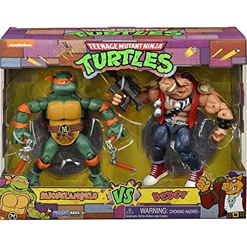 Teenage Mutant Ninja Turtles 6 Inch Action Figure Original TV 2-Pack - Michelangelo vs Bebop