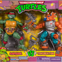 Teenage Mutant Ninja Turtles 6 Inch Action Figure Original TV 2-Pack - Raphael vs Triceraton