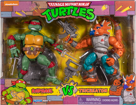 Teenage Mutant Ninja Turtles 6 Inch Action Figure Original TV 2-Pack - Raphael vs Triceraton