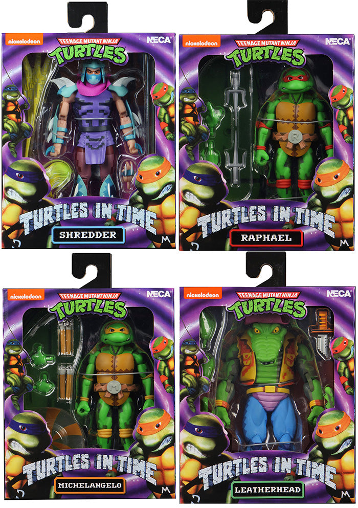 Teenage Mutant Ninja Turtles 6 Inch Action Figure Turtles In Time Series 2 - Set of 4 (Mike - Raph - Leather - Shredder)