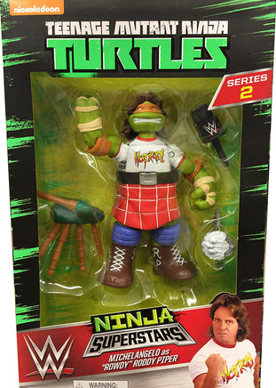 Teenage Mutant Ninja Turtles WWE 7 Inch Action Figure - Michelangelo as Rowdy Roddy Piper