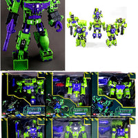 Tranformers 3rd Party 6 Inch Action Figure Hercules Series - Set of 6 (Builds Hercules AKA Devastatator)