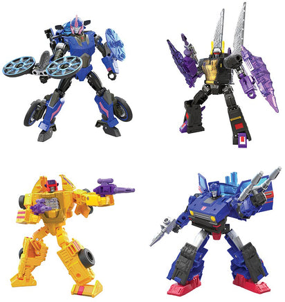 Transformers Generations Legacy 6 Inch Action Figure Deluxe Class Wave 1 - Set (Skids - Dragstrip - Arcee - Kickback)