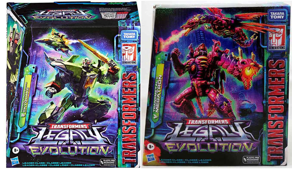 Transformers Legacy Evolution 8 Inch Action Figure Leader Class - Set of 2 (Skyquake - Megatron)