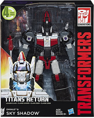 Transformers Generations Titans Return 10 Inch Action Figure Leader Class - Sky Shadow & Ominus