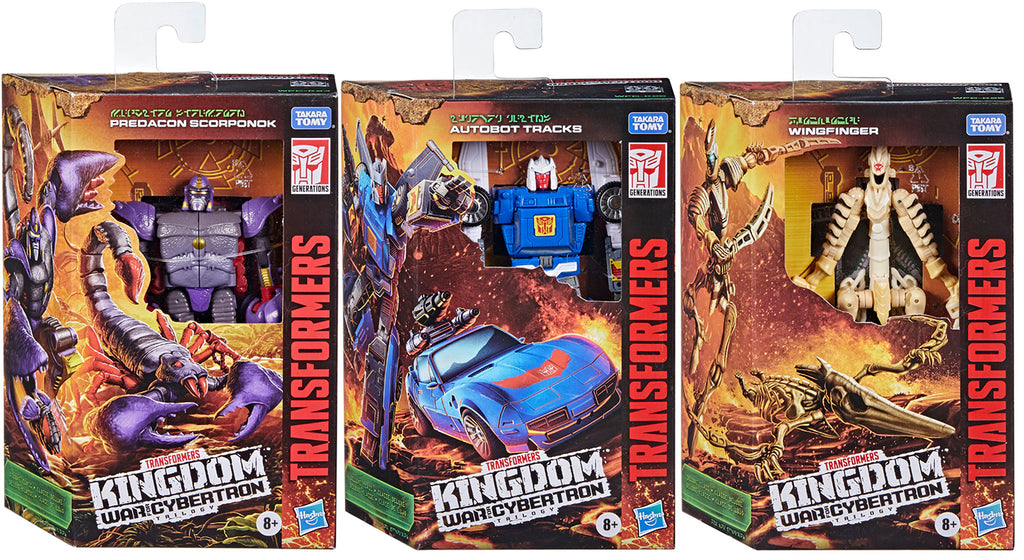 Transformers War For Cybertron Kingdom Figure Deluxe Class Wave 3 - Set of 3 (Scorponok - Wingfinger - Tracks)