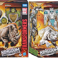 Transformers War For Cybertron Kingdom 7 Inch Action Figure Voyager Class Wave 4 - Set of 2 (Tigatron - Rhinox)